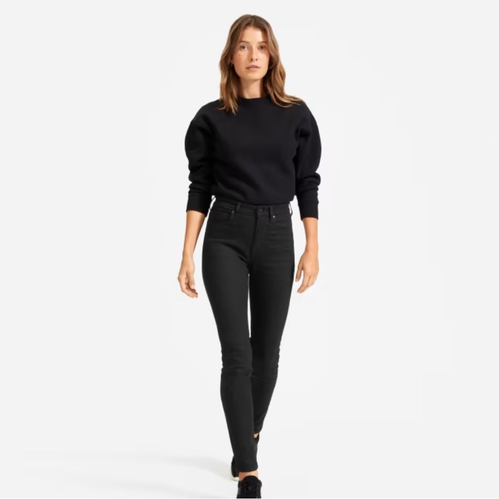 Everlane The High Rise Black Ankle Skinny Jeans sz 29